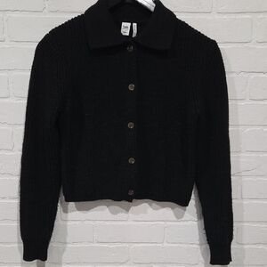 Twik Black Button-Up Cardigan